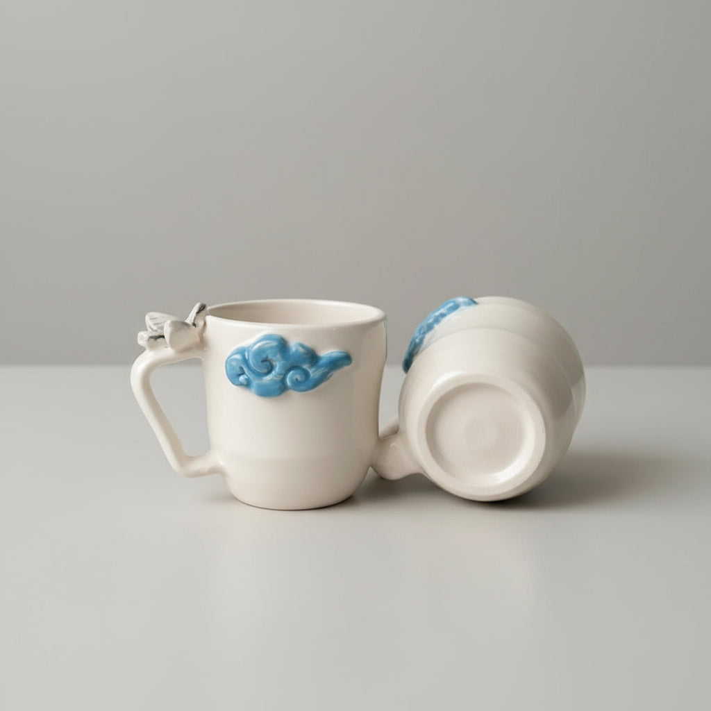 Bulut ve Kuş Figürlü Kupa