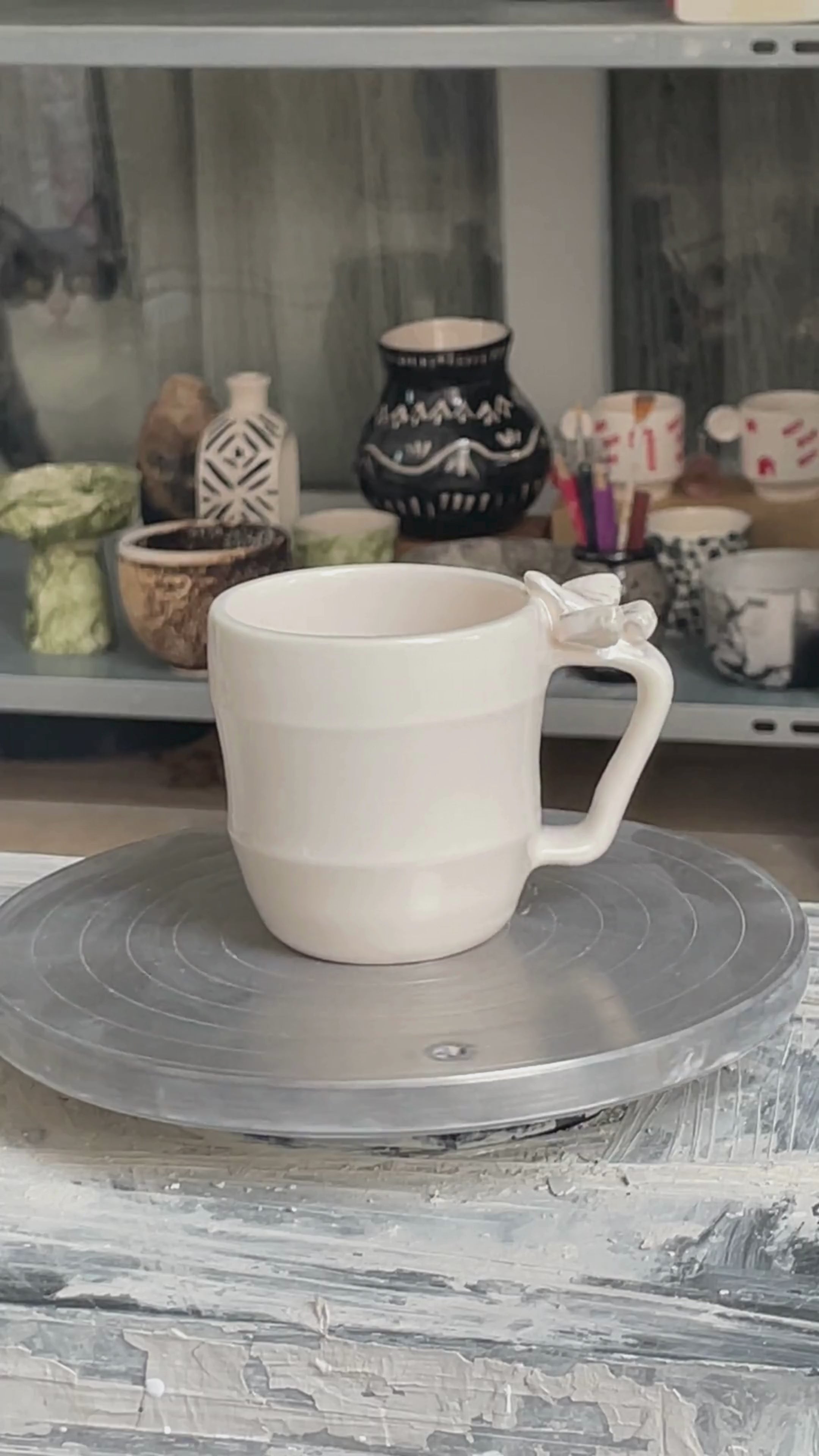 Bulut ve Kuş Figürlü Kupa